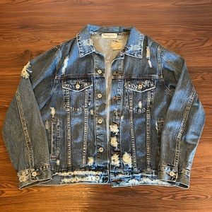 Distressed Boxy Jean Jacket
